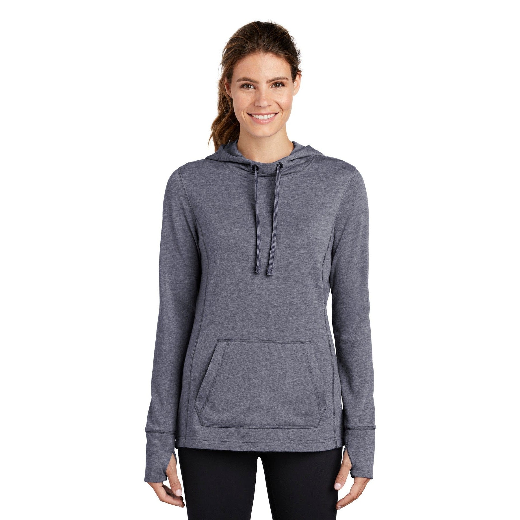 Sport-Tek-Sport-Tek ® Women's PosiCharge ® Tri-Blend Wicking Fleece Hooded Pullover. LST296-MedTech-4